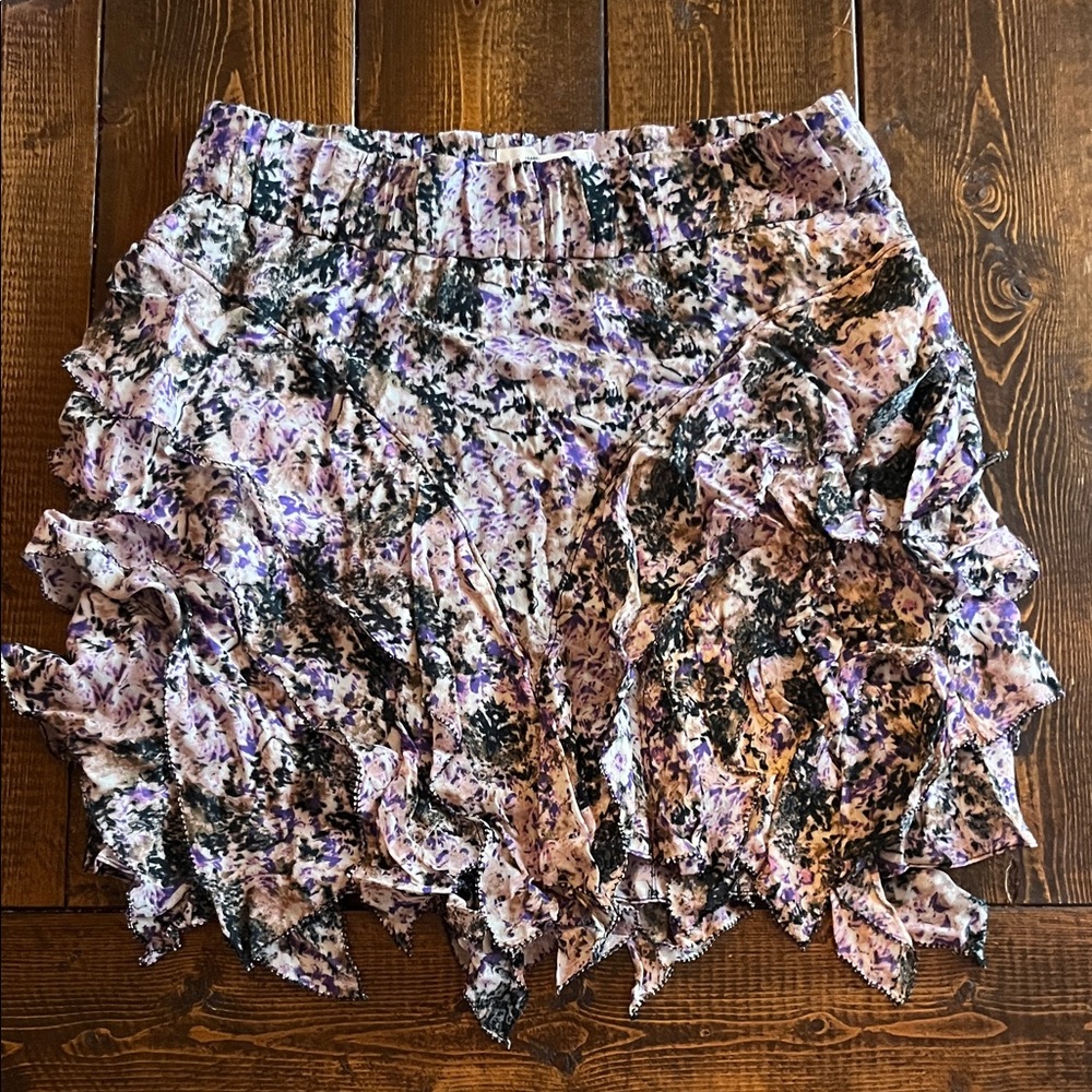 Isabel Marant Etoile Jocky Flowers Camouflage Mini Skirt in Beige 36 / 4US